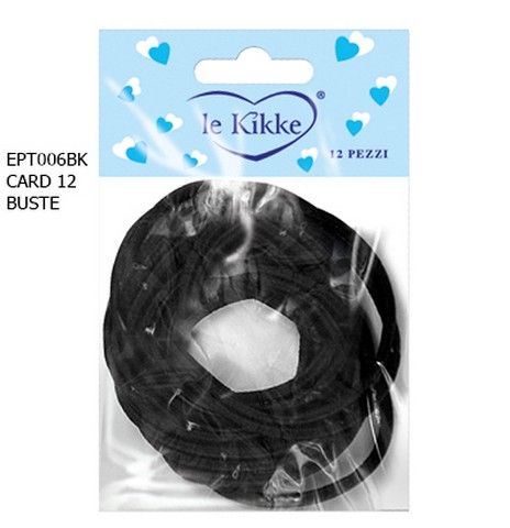 BUSTA (da 12PZ) ELASTICO GRANDE NERO + (IN CARD)