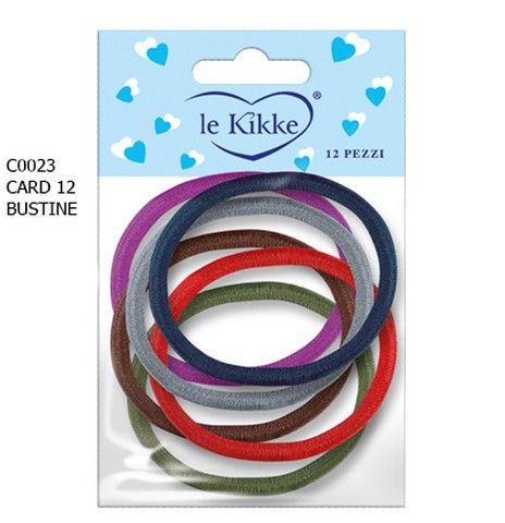 CARD 12 BUSTE (da 6PZ) ELASTICI COLORI INVERNALI +