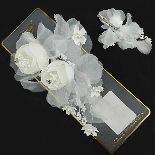 LINEA WEDDING BECCHI FIORI TESSUTO C/PERLE E ...
